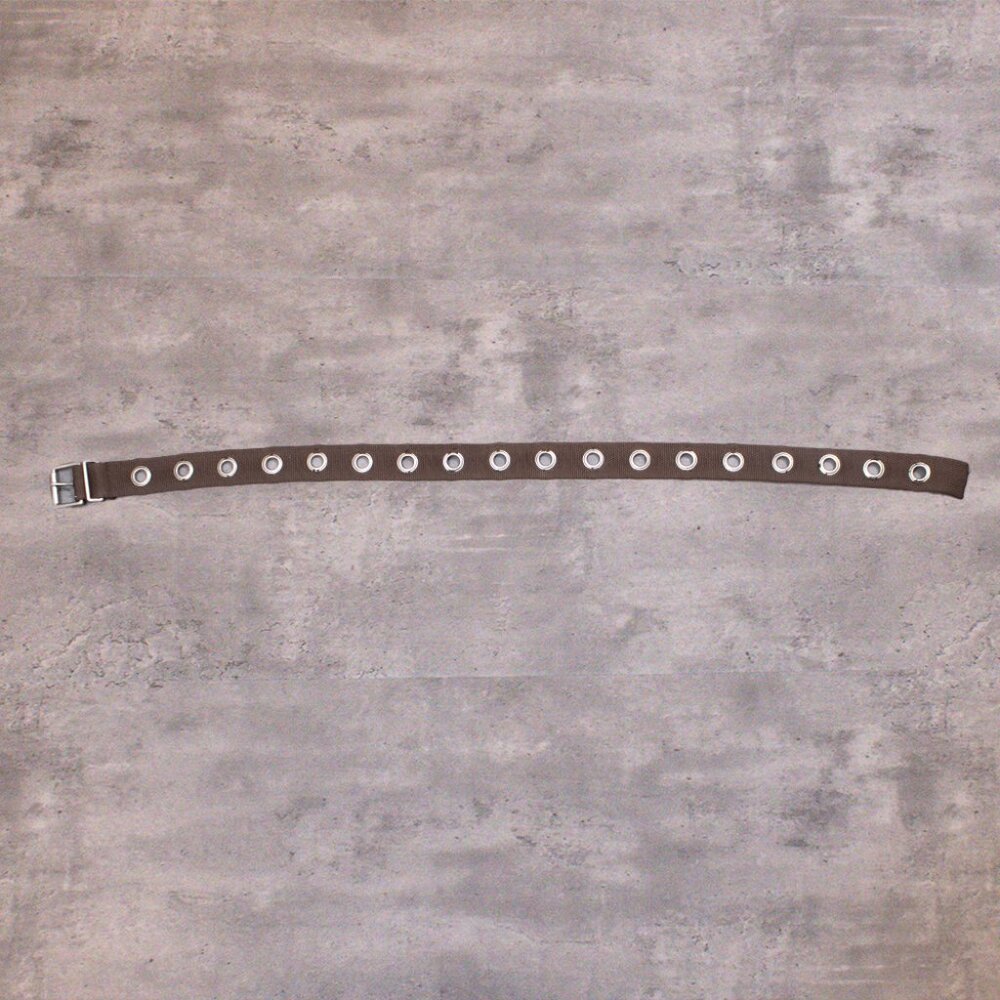 Vintage Y2K 2000’s 00’s Brown Woven Grommet Hole Belt 2000s Skate Punk